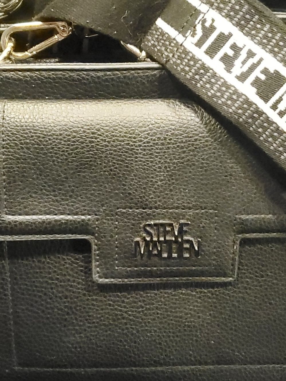 Steve Madden Black Crossbody Bag with Branded Strap